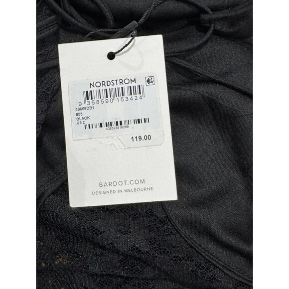 BARDOT Women Black Chameleon Lace Floral Midi Dress XS - Picture 6 of 7